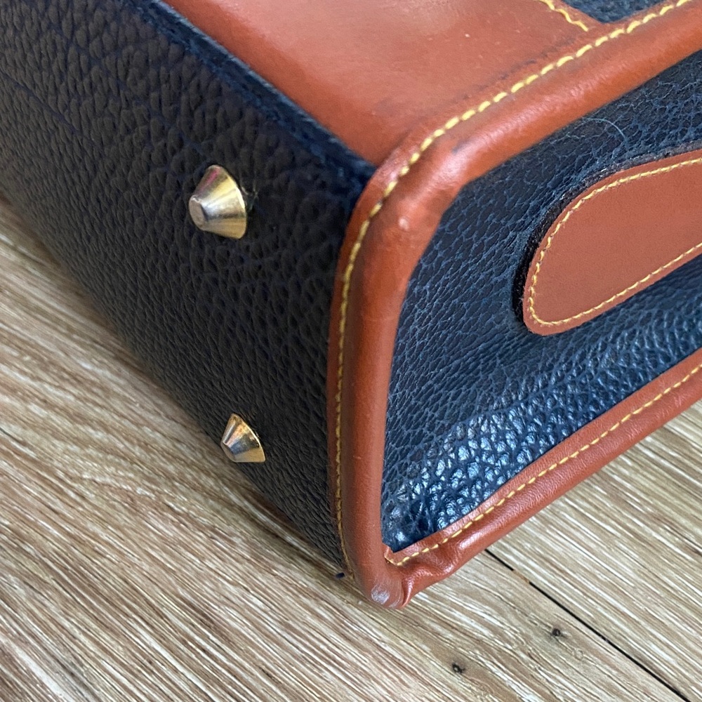 Dooney & Bourke Black and Brown Pebbled Leather Satchel - Picture 7 of 15